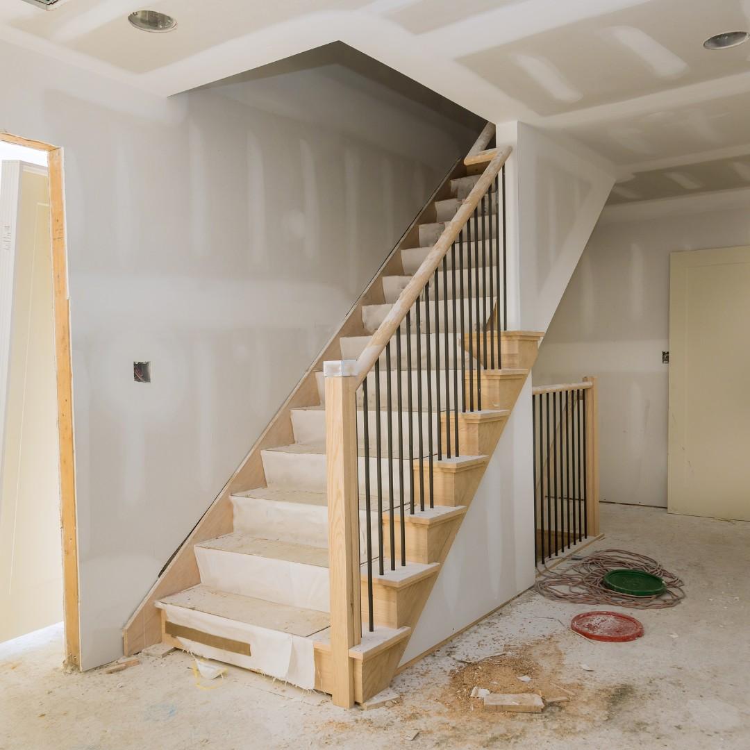 Newly installed drywall