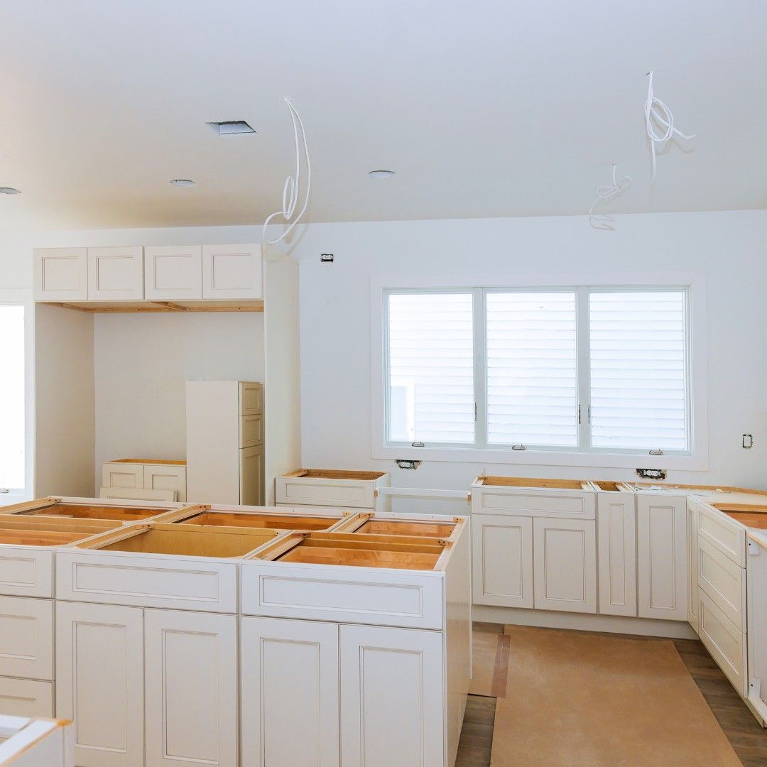 preparing to install custom new kitchen cabinet