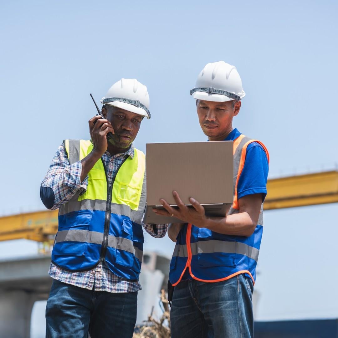 Construction project managers discussing plans