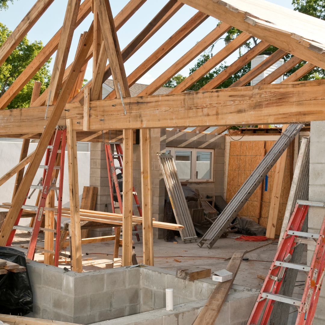 a partially completed home addition
