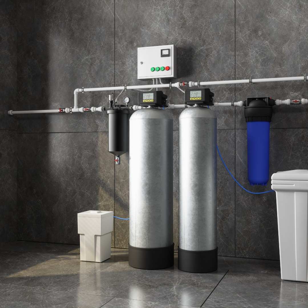 House water filtration system in the basement